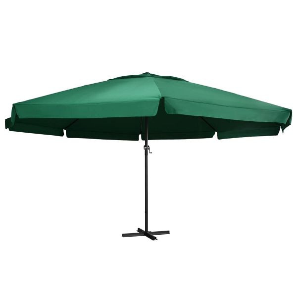 vidaXL Sonnenschirm mit Aluminium-Mast 600 cm Grün, 47371