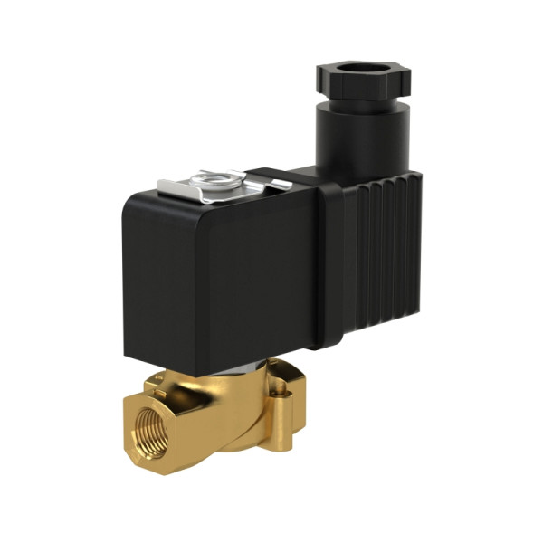 Riegler 3/2-Wege-MV, Messing, stromlos geschlossen, direktg, 24V DC, FPM, G 1/8, PN 0-15bar, 145429