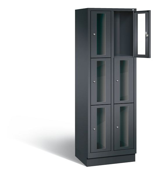 C+P Schließfachschrank Classic, H1800xB610xT500mm, Farbe: Schwarzgrau, 8020A203 S10015