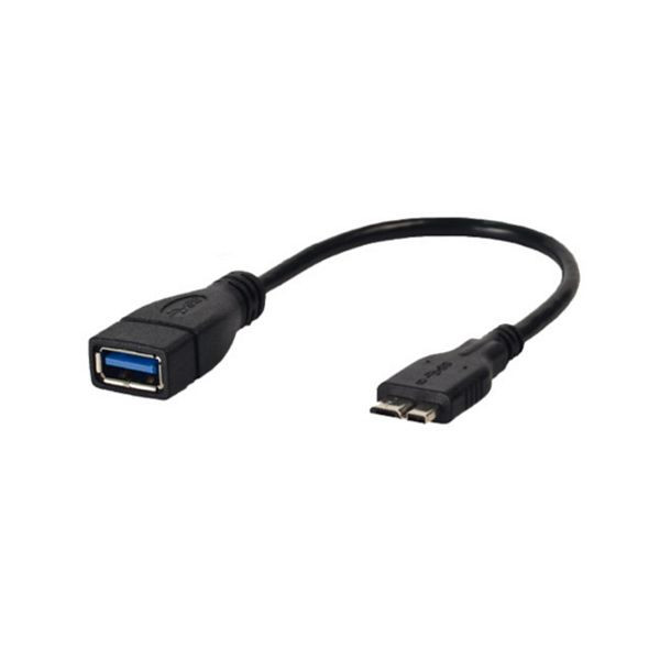 shiverpeaks BASIC-S, USB-OTG (On-the-go) Adapter USB 3.0 für Galaxy Note 3.0, Micro-B Stecker auf A-Buchse, schwarz, 0,2m, BS33910