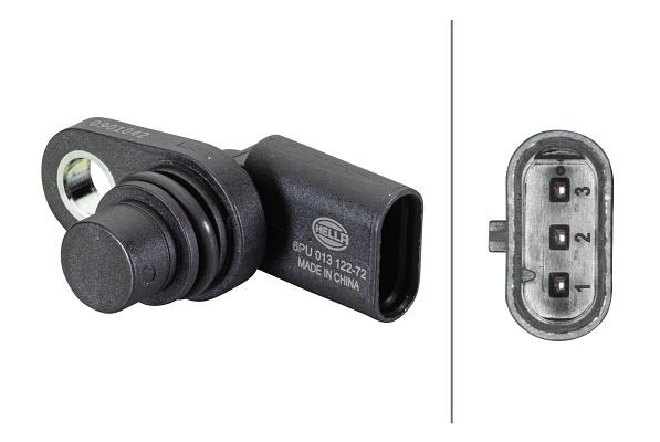 HELLA Sensor, Nockenwellenposition, 3-polig, mit Dichtring, 6PU 013 122-721