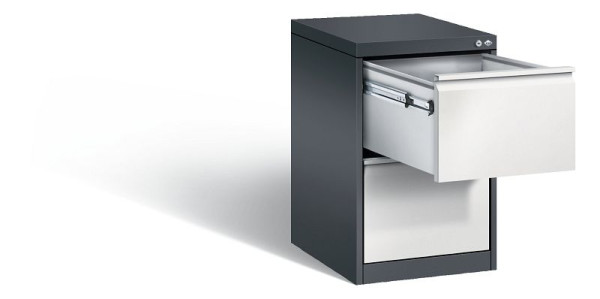 C+P Hängeregistraturschrank Acurado, H733xB433xT590mm, Farbe: Schwarzgrau / Lichtgrau, Griffleiste, 12412-311 S10015