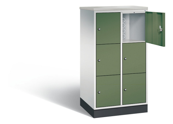 C+P Schließfachschrank Intro, H1255xB620xT490mm, 7035/6011, 8573-201 S10310