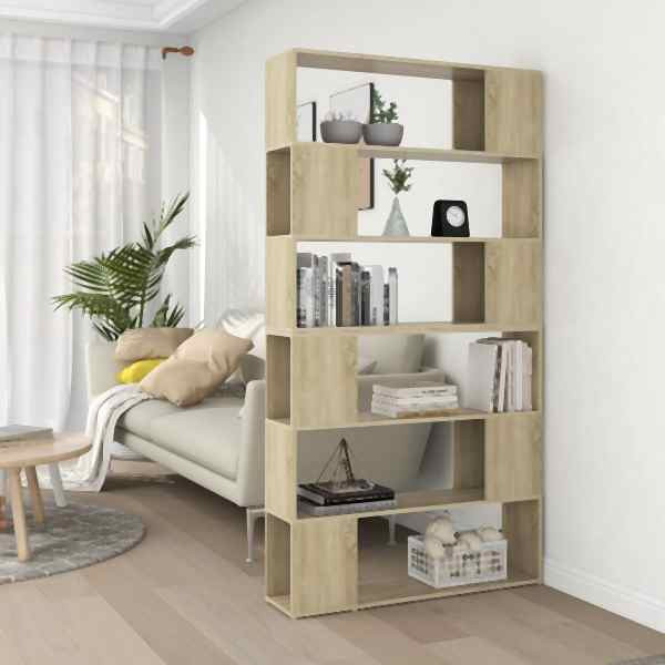 vidaXL Bücherregal Raumteiler Sonoma-Eiche 100x24x188 cm, 3082074