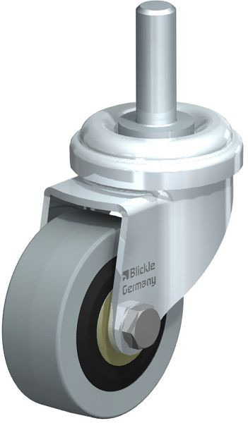 Blickle LRA-VPA 50K-GS10 Apparate-Lenkrolle mit Gewindestift, Vollgummi, Grau, 278085