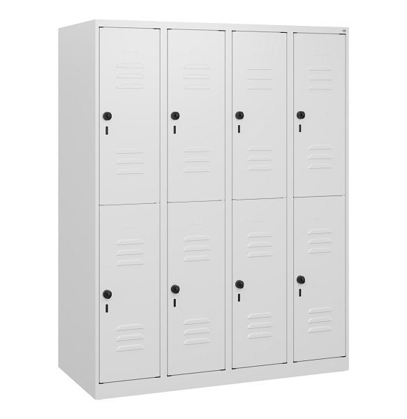 C+P Doppelstöckiger Spind Classic PLUS, 4 Abteile, 1530x1200x500mm, 9016/9016, Drehriegel, 0803005-40 S10012