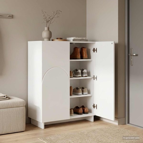 vidaXL Schuhschrank 73 x 38 x 87,5 cm Holzwerkstoff Weiß, 8011648