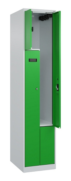 C+P Z-Spind Evolo PLUS, 2 Fächer, 1850x400x500mm, 7035/6037, Zylinderschloss, 049003-122 S10038