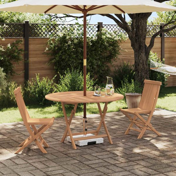 vidaXL Garten Bistro Set 3-teilig Natur Massivholz Teak, 3437376
