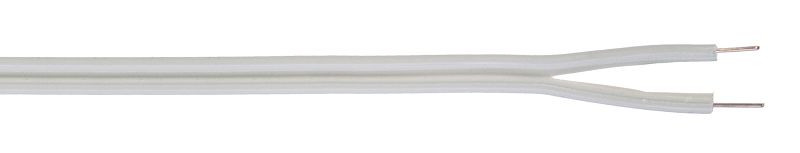 as-Schwabe 5m PVC-Zwillingsleitung, weiß H03VH-H 2x0,75mm², weiß, beide Seiten glatt abgeschnitten, 30050