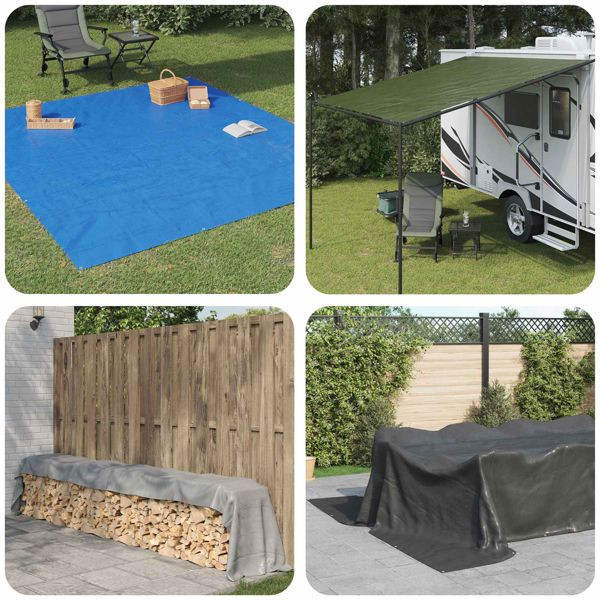 vidaXL Plane mit Ösen Grün 6 x 6 m 260 g / m² PE, 42039376