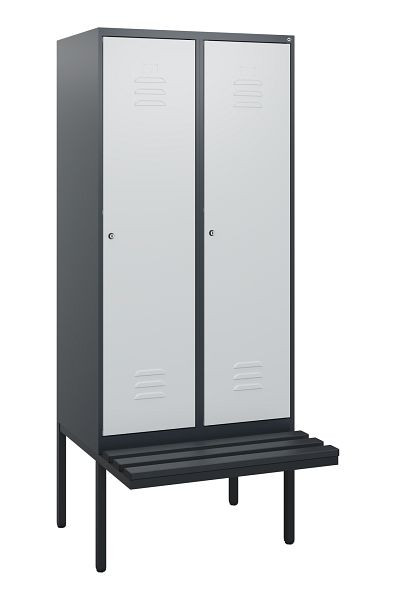 C+P Umkleidespind Classic PLUS, 2 Abteile, 1950x800x815mm, 7016/7035, Zylinderschlösser, 0800405-22 S10058