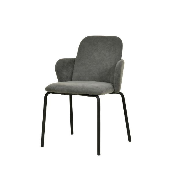 Feros Paddy Stapelstuhl mit Bezug, Dunkelgrau, 51008