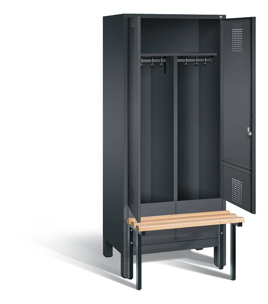 C+P Schwarz-Weiss-Spind Evolo, H1850xB810xT815mm, Farbe: Schwarzgrau, 48032-22 S10080