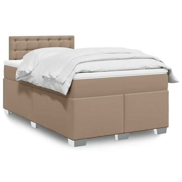 vidaXL Boxspringbett Matratze Cappuccino-Braun 140x190cm Kunstleder, 3286123