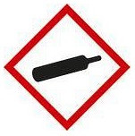 DENIOS GHS 04 Schild, Symbol "Gasflasche", Folie, selbstklebend, 52 x 52 mm, VE: 10 Bogen à 6 Stück, 193042