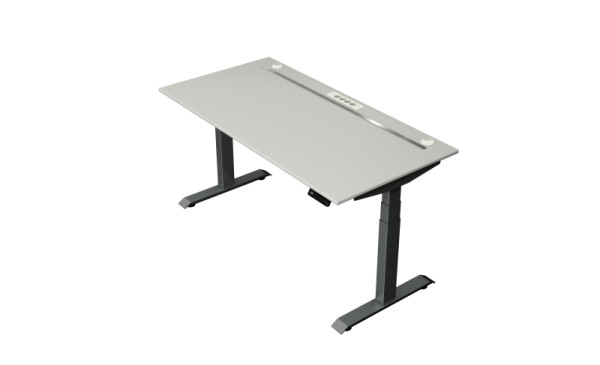 Kerkmann Steh-/Sitztisch Move boost 4 1600 X 800 elektrisch höhenverstellbar von 640-1290 mm, Anthrazit/Lichtgrau, 10440611