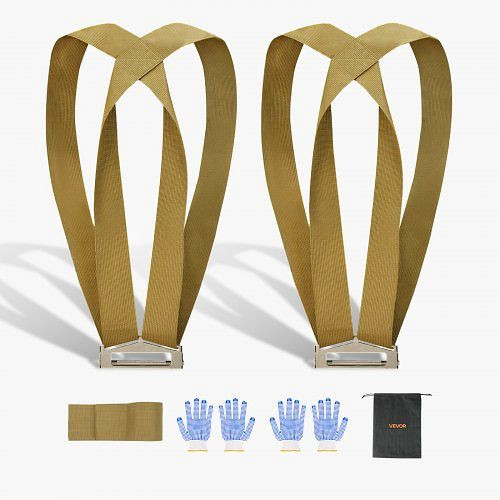VEVOR Tragegurte, bis 453,6 kg, 2-Personen-System, verstellbare Schultergurte für Möbel, Geräte & Matratzen, BYDJKSDTX8003WHVE001V0