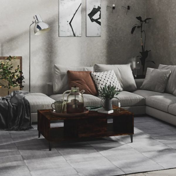 vidaXL Couchtisch Räuchereiche 103,5x60x35 cm Holzwerkstoff, 813179