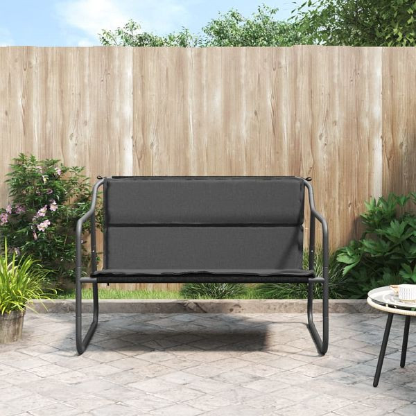vidaXL 2-Sitzer Gartenbank mit Kissen Anthrazit Stahl, 364106