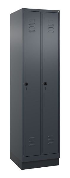 C+P Umkleidespind Classic PLUS, Sockel, 2 Abteile, 1950x500x500mm, 7016/7016, Drehriegel, 080020-29 S10012