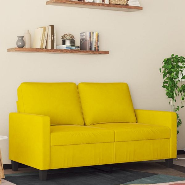 vidaXL 2-Sitzer-Sofa Gelb 120 cm Samt, Füllung: Schaumstoff, 359195