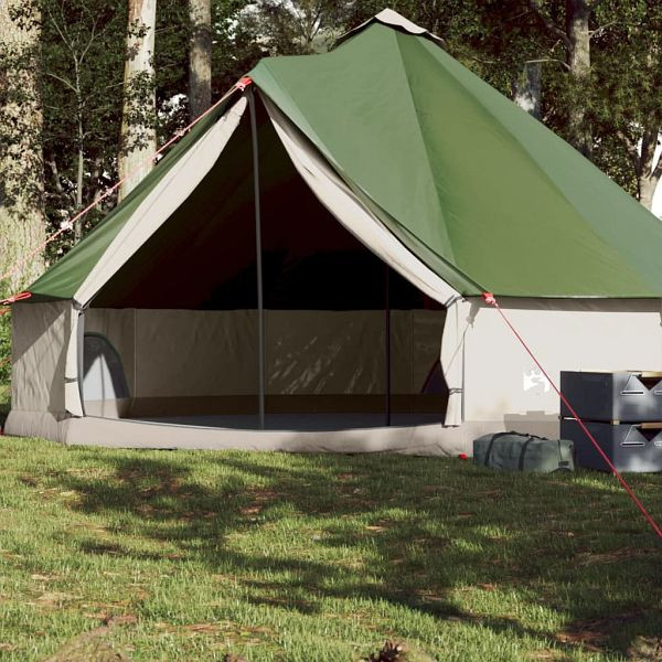vidaXL Tipi-Familienzelt 8 Personen Grün Wasserdicht, 94588