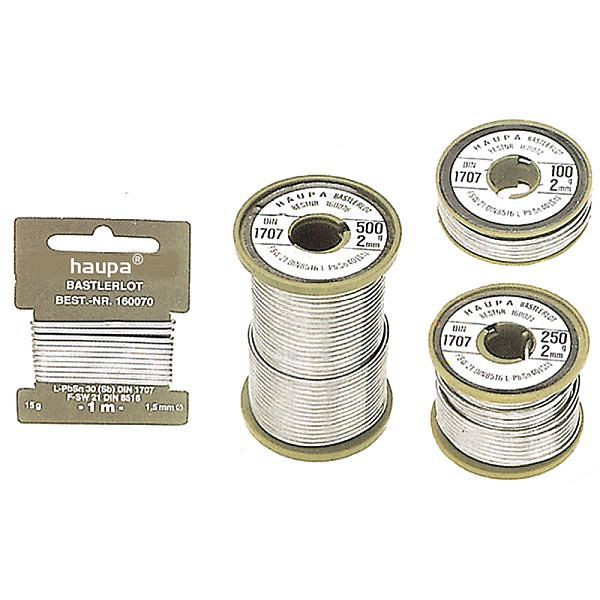 Haupa Bastlerlot, Durchmesser 2 mm, 100 g, 160072, 4011923060404