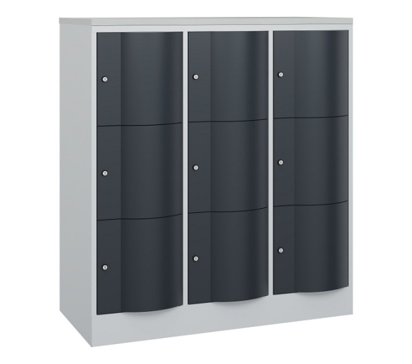 C+P Schließfachschrank Resisto, H1255xB1148xT540mm, 7035/7016, 8573-372 S10671