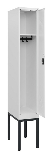 C+P Spind Evolo PLUS, Gestell, 1 Abteil, 1950x300x500mm, 9016/9016, Zylinderschloss, 0490305-10 S10047