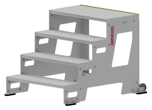 HYMER Industrietritt nach DIN EN 14183, Stufenbreite 600 mm, Standhöhe 0,80 m, 22710604