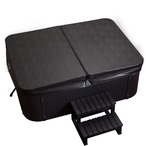 TroniTechnik Outdoor Whirlpool inkl. Treppe White, 2,2 kW Pumpe, 3kW Heizung, 190 x 135 x 77 cm, 41 Massagedüsen, 16 Lichtquellen, Spa, 2 Personen, 2925