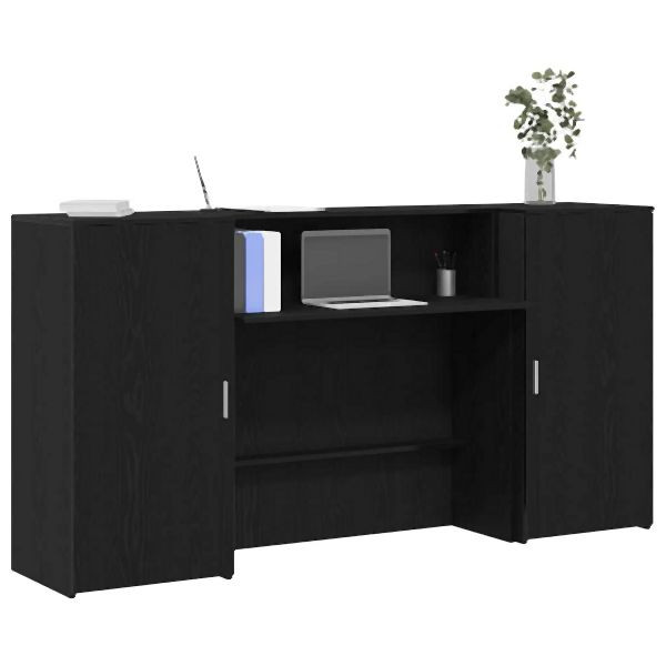 vidaXL Empfangstheke Schwarz Eichen-Optik 200x50x103,5cm Holzwerkstoff, 3324215