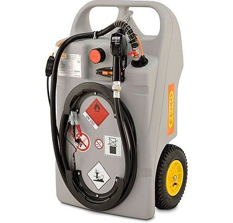 Cemo Diesel-Trolley 100 l 12 V, AZV, Kabel, mit Elektropumpe CENTRI SP 30 und Automatik-Zapfpistole, 11102