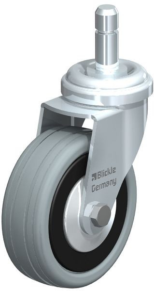 Blickle LRA-VPA 75G-FA-ES Apparate-Lenkrolle mit Einsteckstift, Vollgummi, Grau, 288068