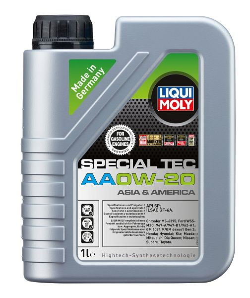 LIQUI MOLY Motoröl Special Tec AA 0W-20, Kanister Kunststoff, VE: 1 Liter, 9701