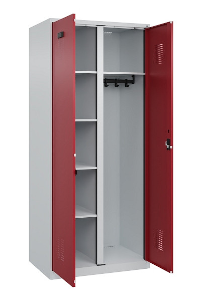 C+P Wäsche-/Garderobenspind Evolo PLUS, 2 Abteile, 1850x800x500mm, 7035/3003, Zylinderschloss, 049600-22 S10031