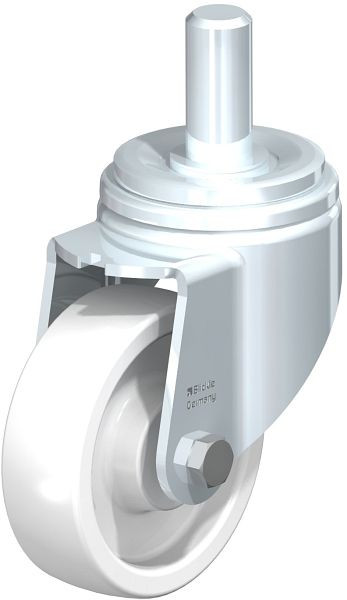 Blickle LHZ-SPO 127G Stahlblech-Lenkrolle, Schwerlast-Ausführung, mit Zapfen, Polyamid, Weiß, 754661