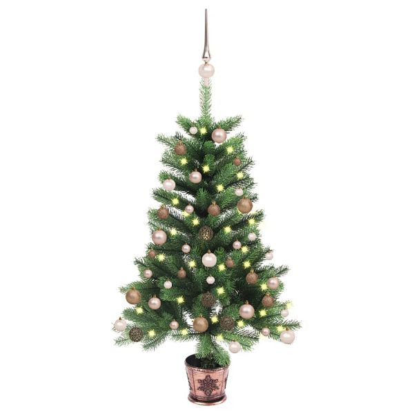 vidaXL Künstlicher Weihnachtsbaum mit Beleuchtung & Kugeln 65 cm Grün, 3077637