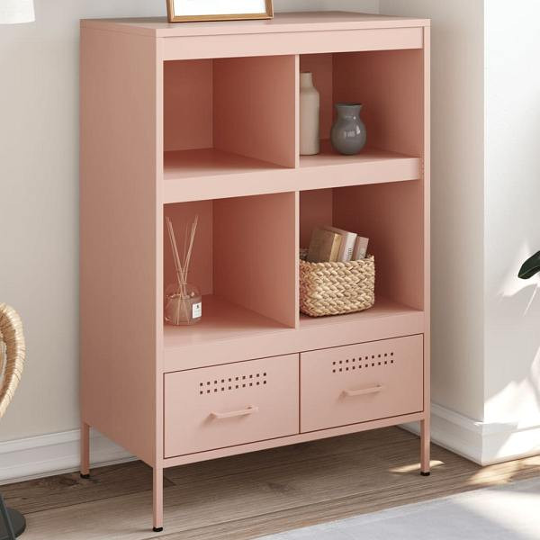 vidaXL Highboard Rosa 68x39x101,5 cm Kaltgewalzter Stahl, 843103