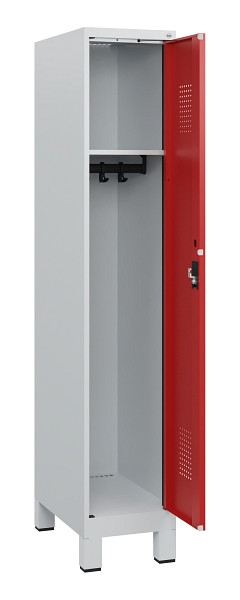 C+P Spind Evolo PLUS, Füße, 1 Abteil, 1630x300x500mm, 7035/3000, Zylinderschloss, 0490105-10 S10024