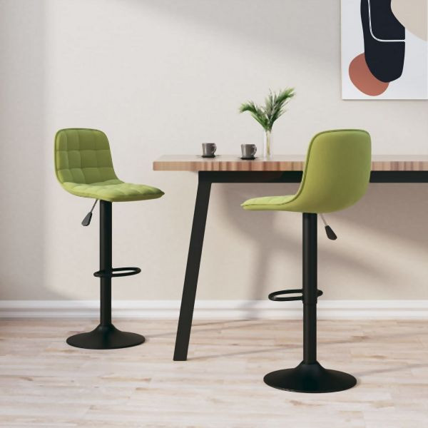vidaXL Barhocker 2 Stk. Hellgrün Samt, optimalen Sitzkomfort, 333993