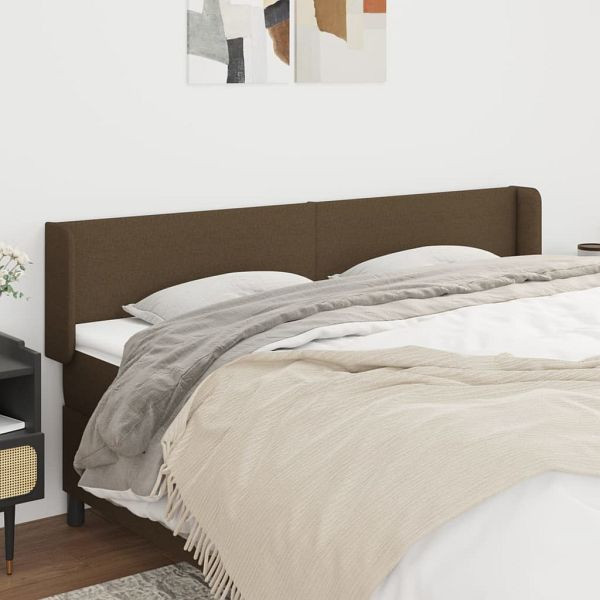 vidaXL Kopfteil mit Ohren Dunkelbraun 203x16x78/88 cm Stoff, 3118513