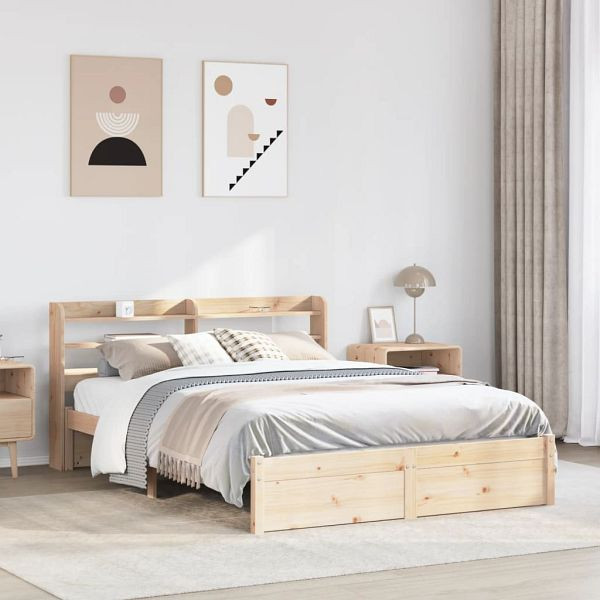 vidaXL Bettgestell mit Kopfteil ohne Matratze 140x200 cm, 3306736