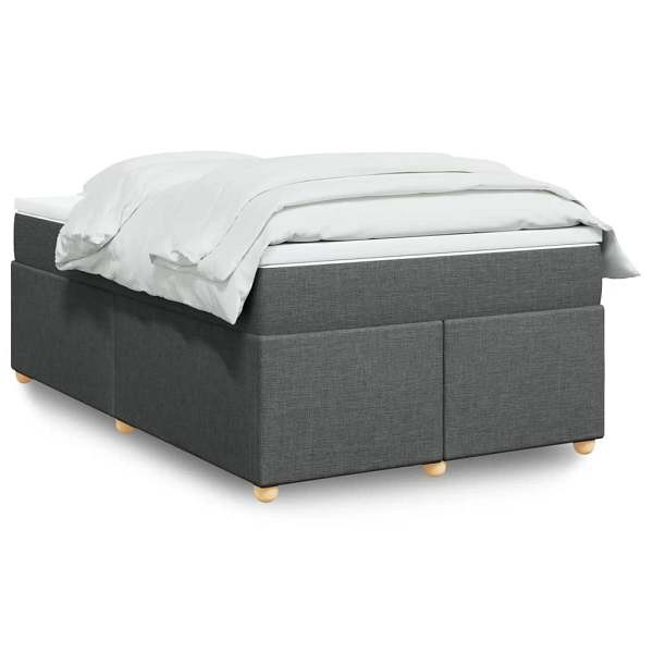 vidaXL Boxspringbett mit Matratze Dunkelgrau 120x200 cm Stoff, 3285367