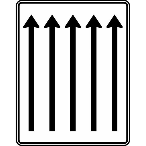 Stein HGS Fahrstreifentafel ohne Gegenverkehr, 5-streifig in Fahrtrichtung, 1250 x 1600 mm, RA1, Alform, ohne Entfernungsangabe, 521-33-112