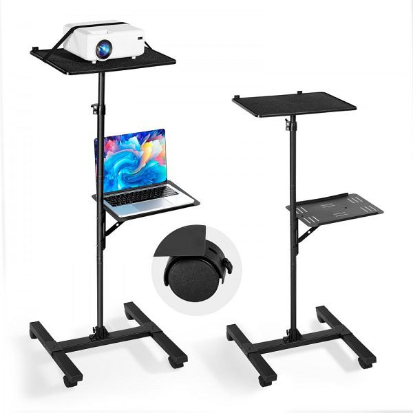 VEVOR Beamer Ständer höhenverstellbar 86-136 cm, Laptop-Ständer für Meetings, Projektionswagen 50x45x136 cm, LDSTYYZJ396LSZLPB001V0