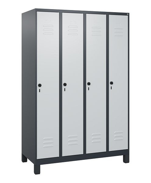 C+P Umkleidespind Classic PLUS, Füße, 4 Abteile, 1800x1200x500mm, 7016/7035, Drehriegel, 0800107-40 S10013