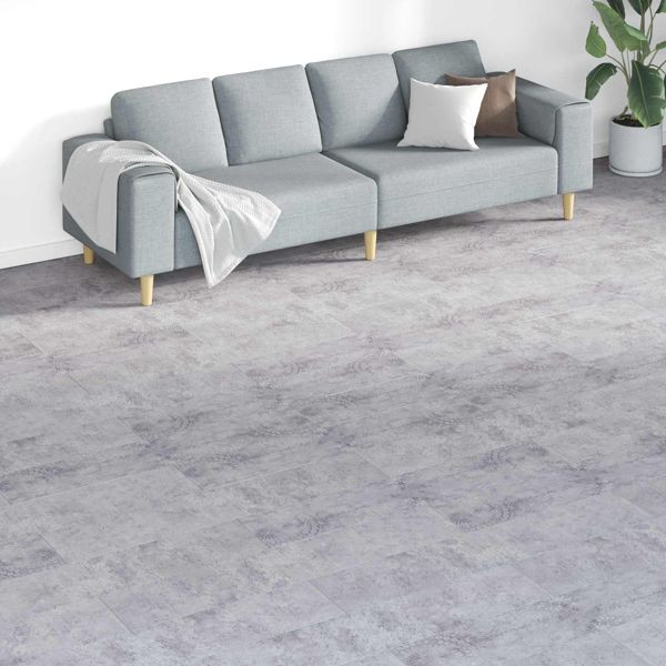 vidaXL Bodenplanken 18-teilig Grau 5,26 m² PVC, 42046292