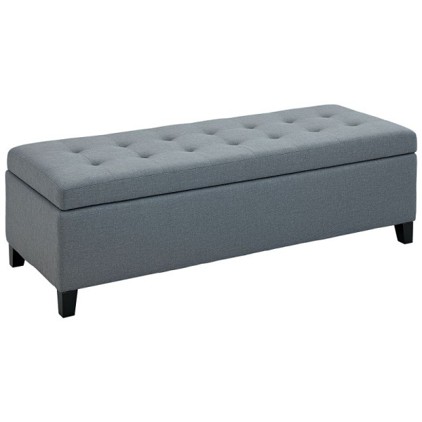 HOMCOM Sitzbank mit Stauraum, Ottomane, Flurbank, Knopfheftung, 125,1 x 48,9 x 41,3 cm, Grau, 833-150GY